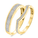 Photo of Charlie 1/2 ct tw. Diamond Wedding Band Set 14K Yellow Gold [WB484Y]