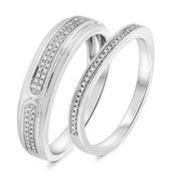 Photo of Amelia 1/4 ct tw. Diamond Wedding Band Set 14K White Gold [WB487W]