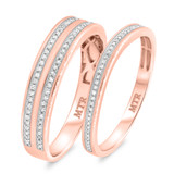 Photo of Elise 3/8 ct tw. Diamond Wedding Band Set 14K Rose Gold [WB481R]