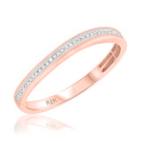 Photo of Elise 3/8 ct tw. Diamond Wedding Band Set 14K Rose Gold [BT481RL]