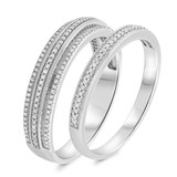 Photo of Louis 1/2 ct tw. Diamond Wedding Band Set 14K White Gold [WB498W]