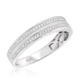 Photo of Elise 3/8 ct tw. Diamond Wedding Band Set 10K White Gold [BT481WM]