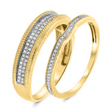 Photo of Chloe 1/2 ct tw. Diamond Wedding Band Set 14K Yellow Gold [WB490Y]
