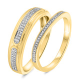 Photo of Amelia 1/4 ct tw. Diamond Wedding Band Set 14K Yellow Gold [WB487Y]