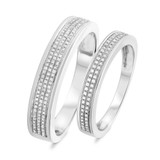 Photo of Casey 1/3 ct tw. Diamond Wedding Band Set 14K White Gold [WB429W]
