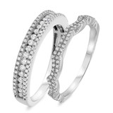 Photo of Ellen 1 1/3 ct tw. Diamond Wedding Band Set 10K White Gold [WB478W]