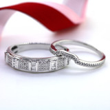 Photo of Elijah 1/2 ct tw. Diamond Wedding Band Set 10K White Gold [WB485W]