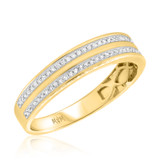 Photo of Elise 3/8 ct tw. Diamond Wedding Band Set 10K Yellow Gold [BT481YM]