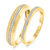 Photo of Ida 1/3 ct tw. Diamond Wedding Band Set 10K Yellow Gold [WB204Y]