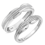 Photo of Eames 1/4 ct tw. Diamond Wedding Band Set 10K White Gold [WB209W]