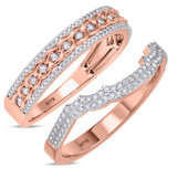 Photo of Sadie 1 ct tw. Diamond Wedding Band Set 14K Rose Gold [WB477R]