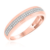 Photo of Dolley 3/8 ct tw. Diamond Wedding Band Set 10K Rose Gold [BT205RM]