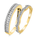 Photo of Ellen 1 1/3 ct tw. Diamond Wedding Band Set 14K Yellow Gold [WB478Y]