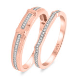 Photo of Hurst 1/4 ct tw. Diamond Wedding Band Set 10K Rose Gold [WB203R]