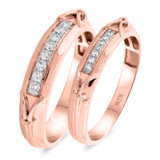 Photo of Nora 1/3 ct tw. Diamond Wedding Band Set 10K Rose Gold [WB210R]