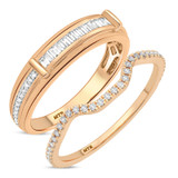 Photo of Margot 1/2 ct tw. Diamond Wedding Band Set 14K Rose Gold [WB493R]