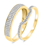 Photo of Kai 3/4 ct tw. Diamond Wedding Band Set 14K Yellow Gold [WB483Y]