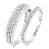 Photo of Dolley 3/8 ct tw. Diamond Wedding Band Set 14K White Gold [WB205W]