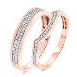 Photo of Charlie 1/2 ct tw. Diamond Wedding Band Set 10K Rose Gold [WB484R]