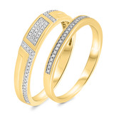 Photo of Tessa 1/4 ct tw. Diamond Wedding Band Set 10K Yellow Gold [WB496Y]