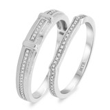 Photo of Hurst 1/4 ct tw. Diamond Wedding Band Set 10K White Gold [WB203W]