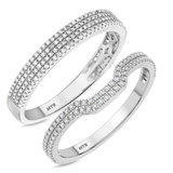 Photo of Clarie 1/2 ct tw. Diamond Wedding Band Set 14K White Gold [WB479W]