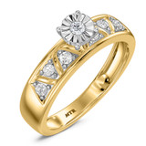Photo of Titan 1/3 Carat T.W. Diamond Round Cluster Bridal Set 10K Yellow Gold [BT137YE-C000]