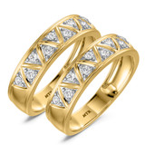 Photo of Titan 3/8 ct tw. Diamond Same Sex Mens Band Set 14K Yellow Gold [WM137Y]