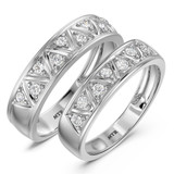 Photo of Titan 1/3 ct tw. Diamond Wedding Band Set 10K White Gold [WB137W]