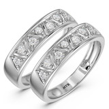 Photo of Titan 1/3 ct tw. Diamond Same Sex Ladies Band Set 10K White Gold [WL137W]