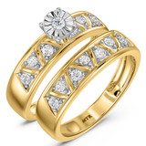 Photo of Titan 1/3 Carat T.W. Diamond Round Cluster Bridal Set 14K Yellow Gold [BR137Y-C000]