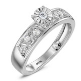 Photo of Titan 1/3 Carat T.W. Diamond Round Cluster Bridal Set 10K White Gold [BT137WE-C000]