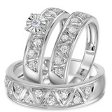 Photo of Titan 1/2 ct tw. Diamond Round Cluster Trio Set 14K White Gold [BT137W-C000]