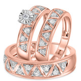 Photo of Titan 1/2 ct tw. Diamond Round Cluster Trio Set 10K Rose Gold [BT137R-C000]