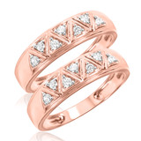 Photo of Titan 1/6 ct tw. Same Sex Ladies Band Set 10K Rose Gold [WL137R]