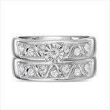 Photo of Titan 1/3 Carat T.W. Diamond Round Cluster Bridal Set 14K White Gold [BR137W-C000]