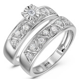 Photo of Titan 1/3 Carat T.W. Diamond Round Cluster Bridal Set 14K White Gold [BR137W-C000]