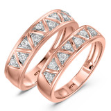 Photo of Titan 1/3 ct tw. Diamond Wedding Band Set 10K Rose Gold [WB137R]