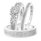 Photo of Shelby 7/8 ct tw. Diamond Fancy Cluster Trio Set 14K White Gold [BT433W-C000]