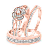 Photo of Dolley 3/4 ct tw. Diamond Fancy Cluster Trio Set 10K Rose Gold [BT205R-C000]