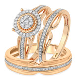 Photo of Eames 1/2 ct tw. Diamond Round Cluster Trio Set 10K Rose Gold [BT209R-C000]