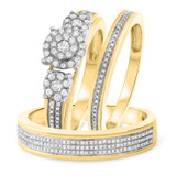 Photo of Shelby 7/8 ct tw. Diamond Fancy Cluster Trio Set 10K Yellow Gold [BT433Y-C000]