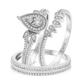 Photo of Edith 3/4 ct tw. Diamond Pear Cluster Trio Set 14K White Gold [BT206W-C000]