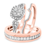 Photo of Morgan 1 1/5 ct tw. Diamond Cushion Cluster Trio Set 14K Rose Gold [BT431R-C000]