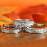 Photo of Casey 1/2 ct tw. Diamond Fancy Cluster Trio Set 14K Yellow Gold [BT429Y-C000]