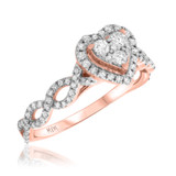 Photo of Ellen 2 ct tw. Diamond Heart Cluster Trio Set 14K Rose Gold [BT478RE-C000]