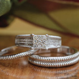 Photo of Evan 1/2 ct tw. Diamond Fancy Cluster Trio Set 10K White Gold [BT435W-C000]