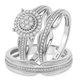 Photo of Eames 1/2 ct tw. Diamond Round Cluster Trio Set 10K White Gold [BT209W-C000]