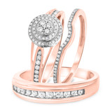 Photo of Sinead 3/4 ct tw. Diamond Round Cluster Trio Set 14K Rose Gold [BT430R-C000]