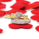 Photo of Ellen 2 ct tw. Diamond Heart Cluster Trio Set 14K White Gold [BT478W-C000]